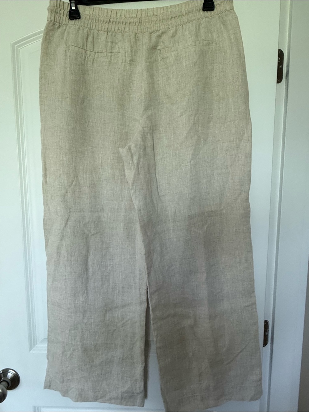 NWT Athleta Retreat Beige 100% Linen Wide Leg Drawstring Pants - Picture 2 of 8